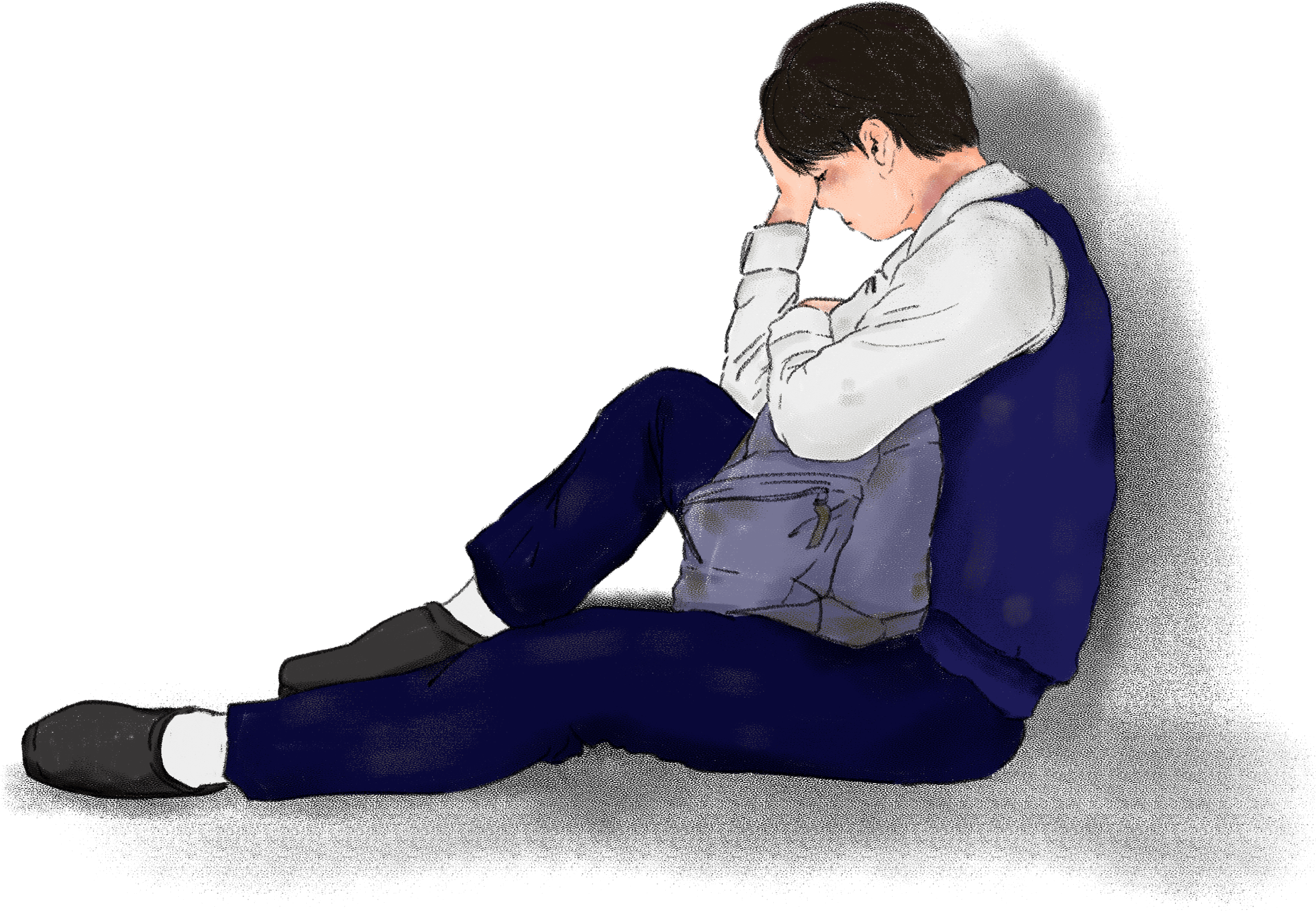 버림받은 남자 아이 일러스트