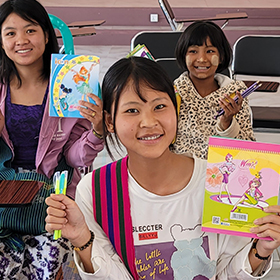 미얀마 매따웅유아 어학당 아이들