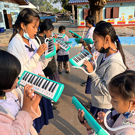 Children of the ensemble team at WECA Bandun Tam School in Thailand