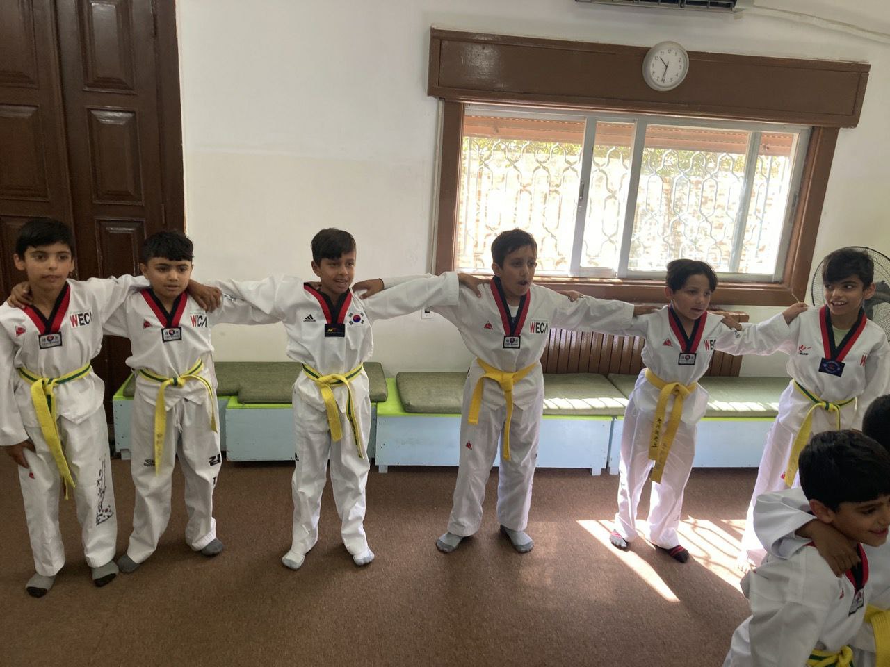 Children excited about Taekwondo class in Jordan