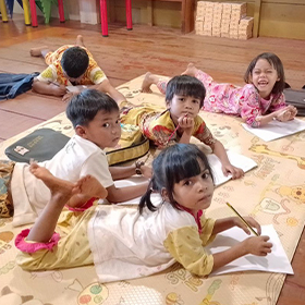 Children at Koan Kindergarten in Cambodia