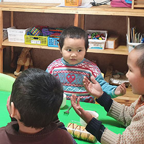 Delicious snack time at WECA Peniel Daycare Center in Kyrgyzstan