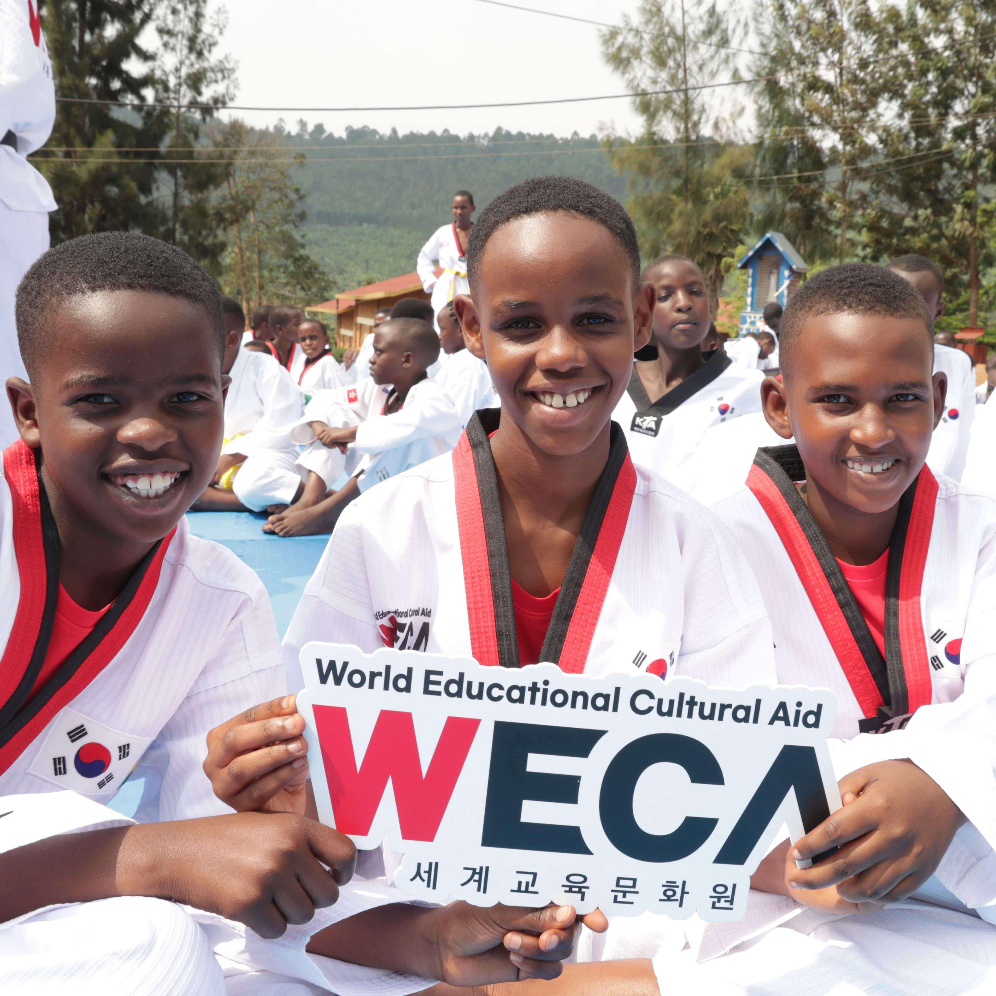 Rwandan Taekwondo class children