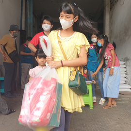 Scholarship and donation goods delivered to Cambodian children