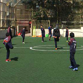 Soccer class for Syrian refugees in Jordan