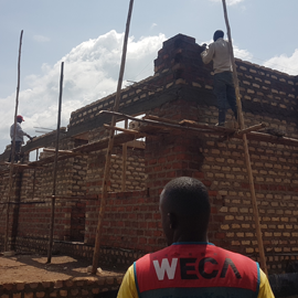 Uganda Weschool middle school classroom construction site