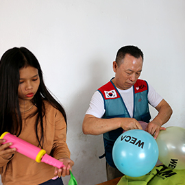 Preparing for the opening ceremony of the language school in Phnom Penh, Cambodia