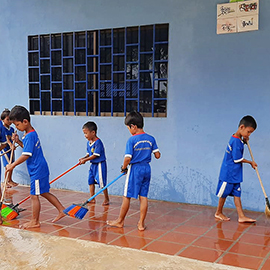 Cambodia Don Lai Kindergarten Cleaning after Corona